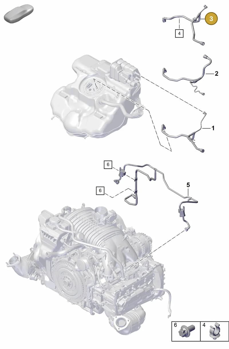 99120125104 — Porsche Boxster Spyder (2019-2020) diagram p55107300, position 3