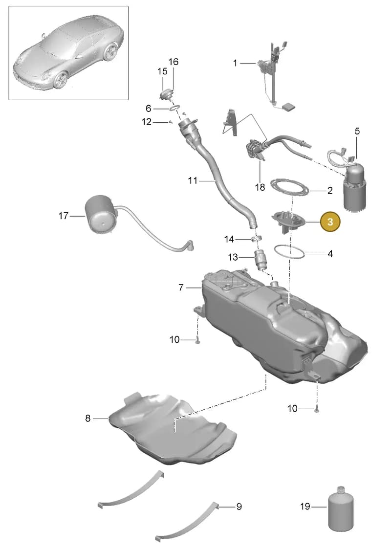 99120142101 — Porsche 991 Carrera 4 (2011-2016) diagram p38201000, position 3