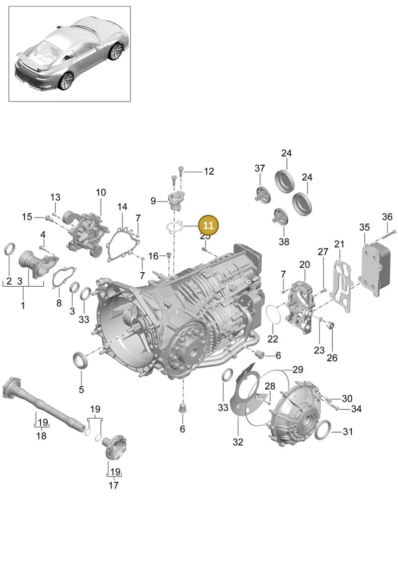 99130380200 — Porsche 911 (2013-2020) diagram p41302010, position 11