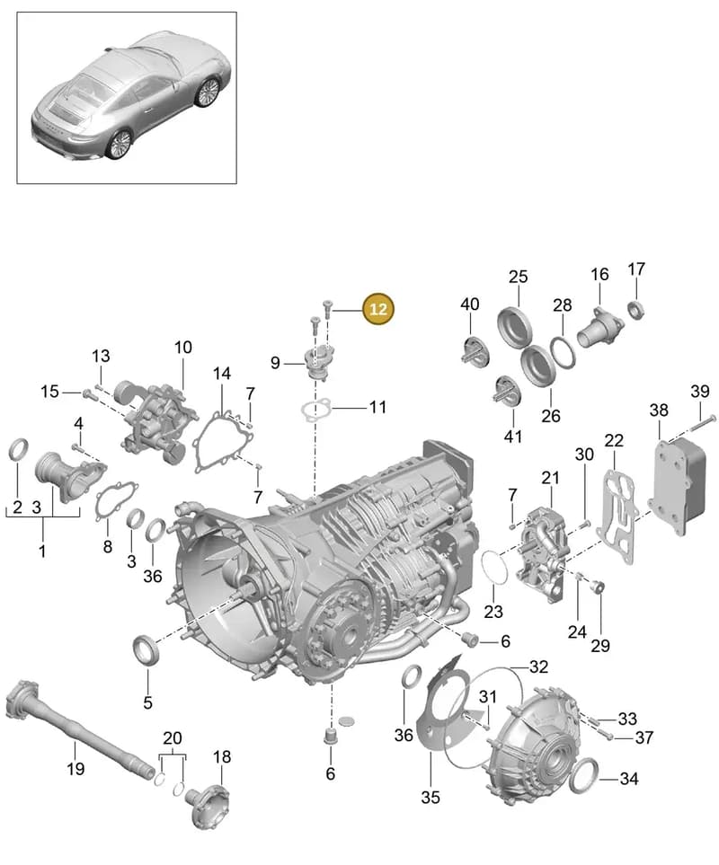 99130380400 — Porsche 911 (2016-2019) diagram p47302010, position 12