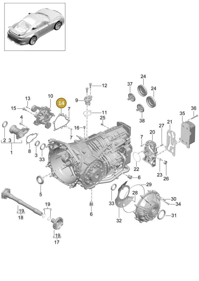 99130380700 — Porsche 911 (2013-2020) diagram p41302010, position 14