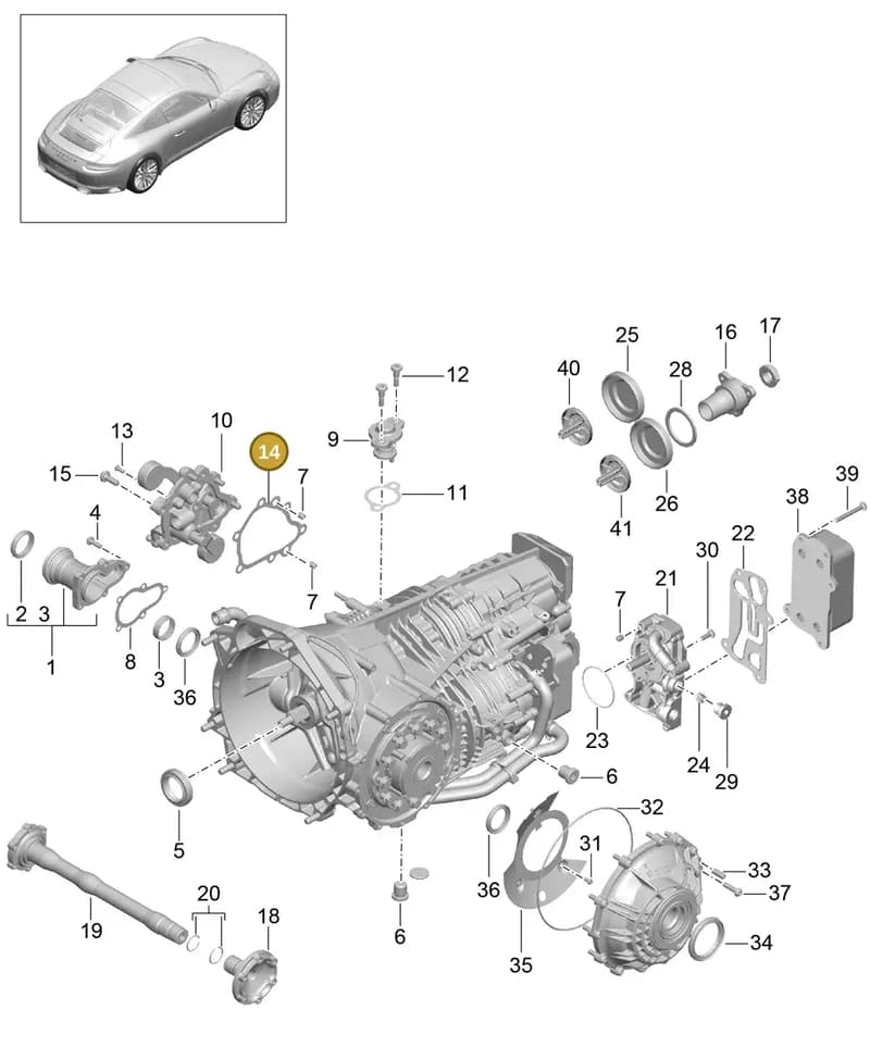 99130380700 — Porsche 911 (2016-2019) diagram p47302010, position 14
