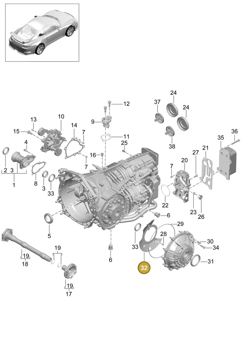 99130710401 — Porsche 911 (2013-2020) diagram p41302010, position 32