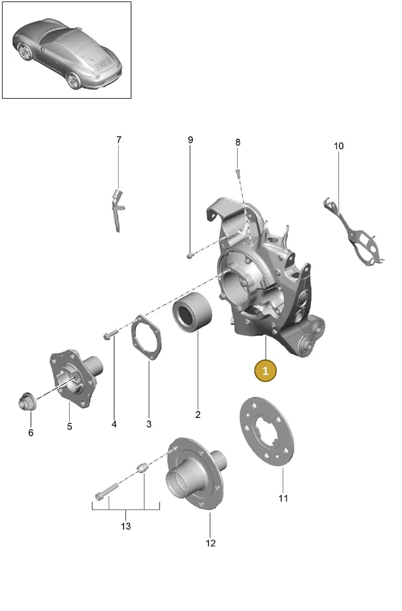 99133108307 — Porsche 991 Carrera 4 (2011-2016) diagram p38501000, position 1