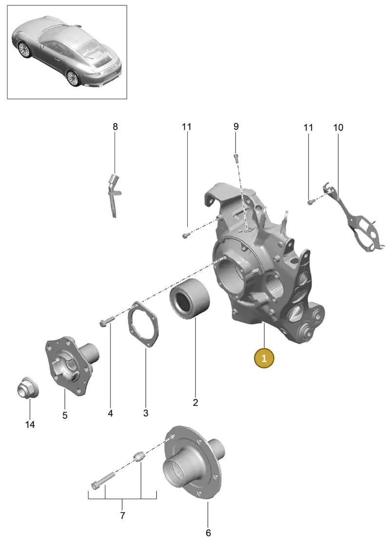 99133111221 — Porsche 911 (2016-2019) diagram p47501000, position 1