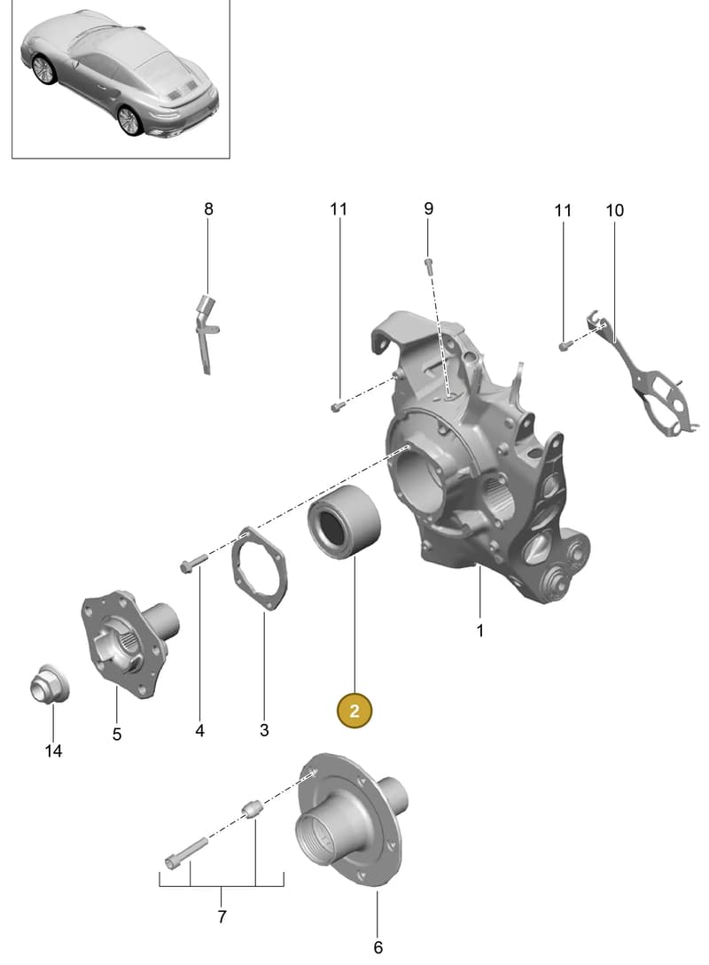 99133115111 — Porsche 911 (2013-2020) diagram p42501010, position 2