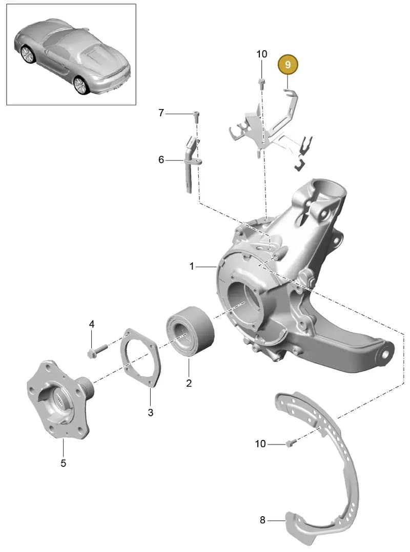 99133203000 — Porsche Boxster Spyder (2015-2016) diagram p46501000, position 9