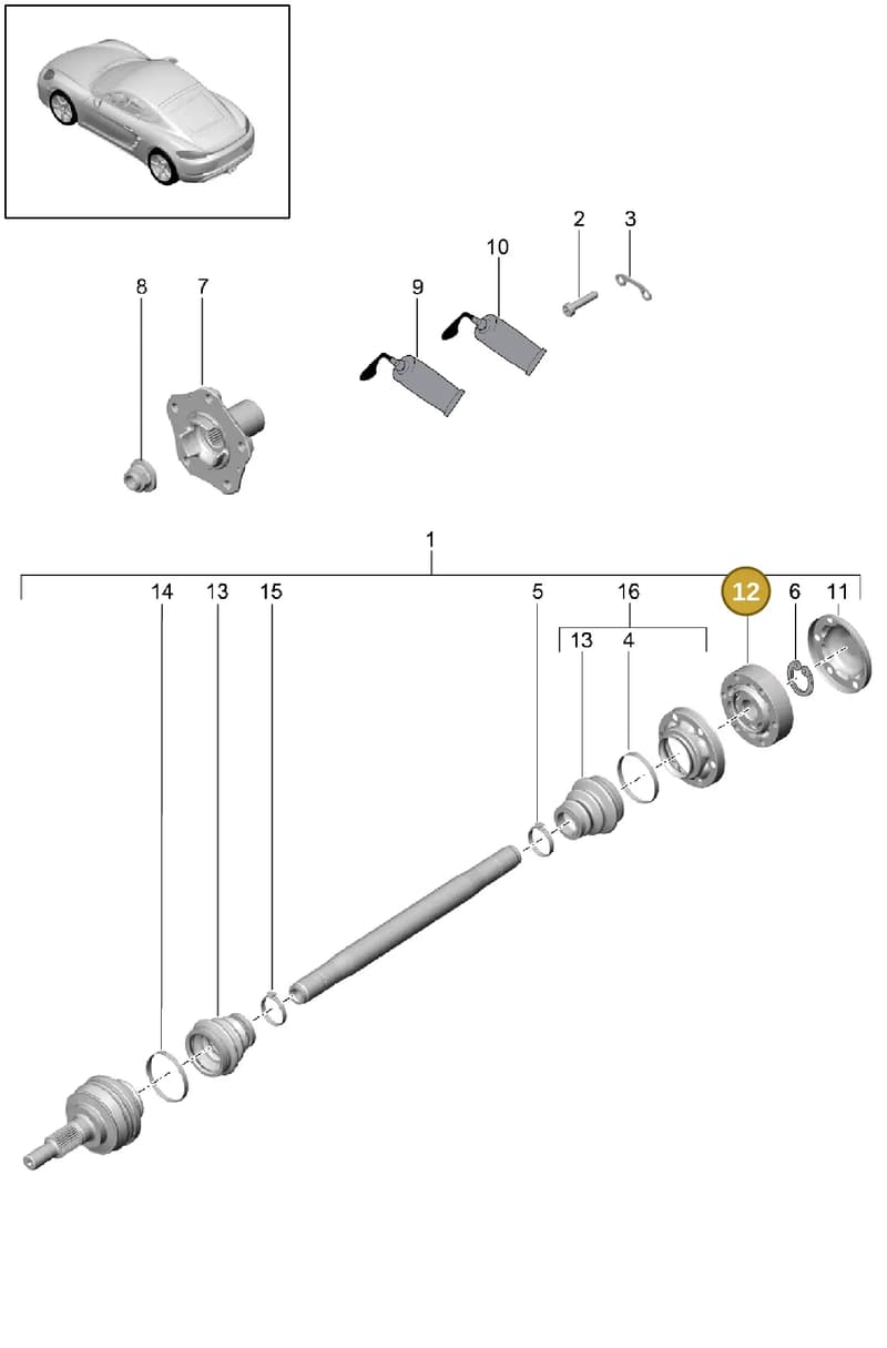 99133203000 — Porsche Cayman (2016-2019) diagram p50501030, position 12