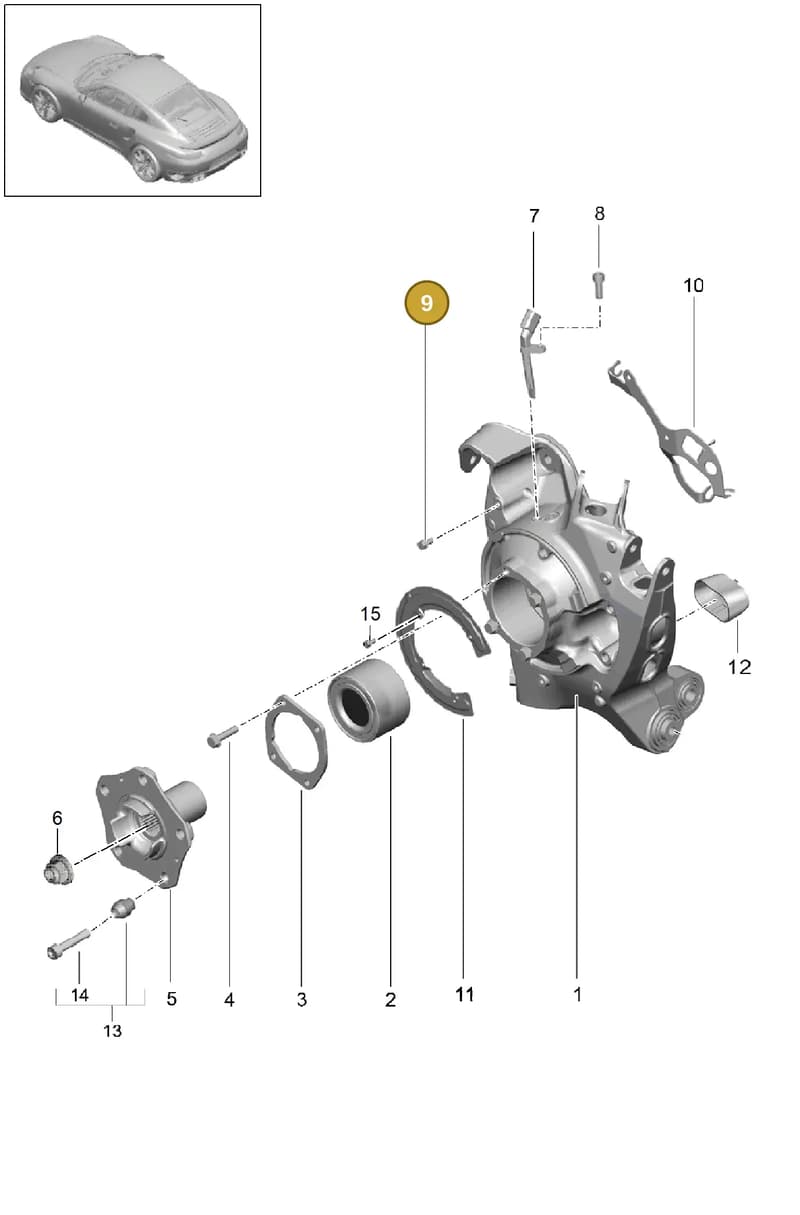 99133203010 — Porsche 911 (2013-2020) diagram p42501000, position 9