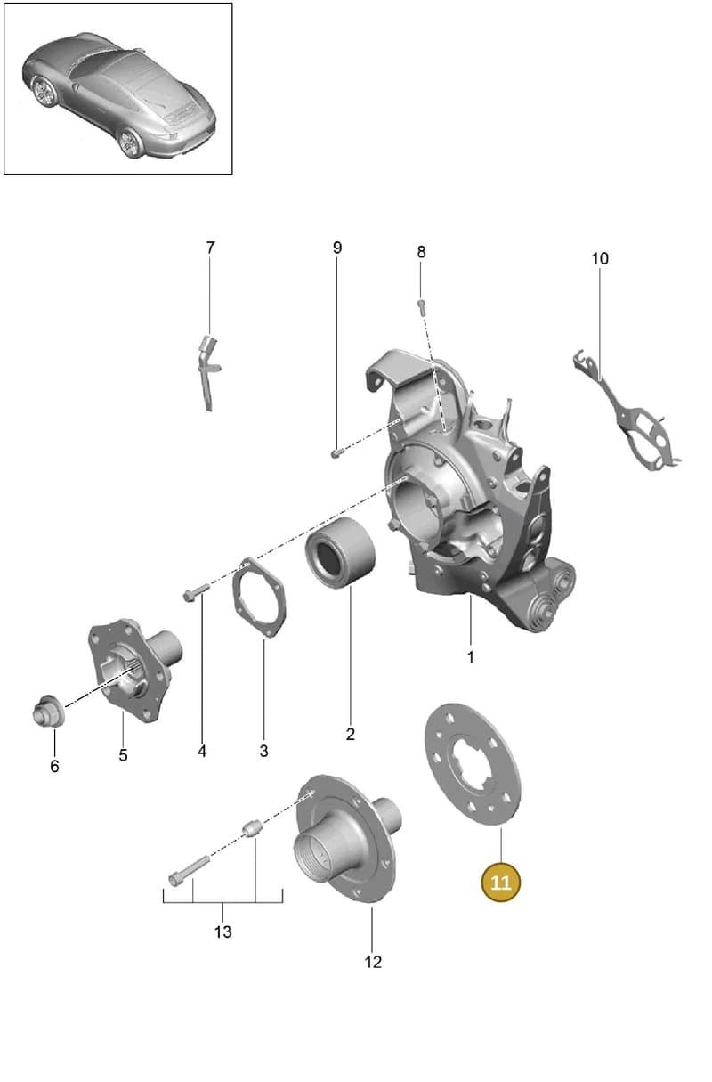 99133302104 — Porsche 991 Carrera 4 (2011-2016) diagram p38501000, position 11