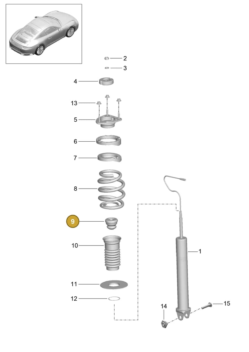 99133310502 — Porsche 911 (2016-2019) diagram p47502000, position 9