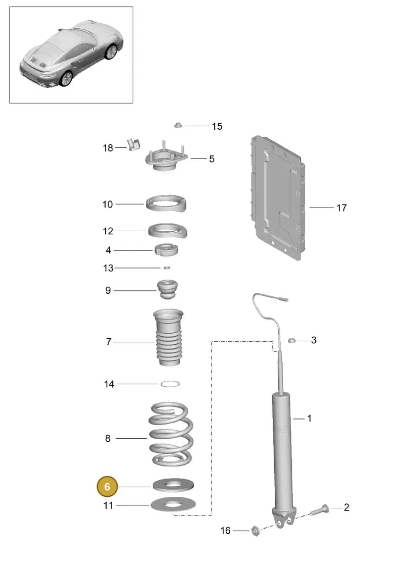 99133310782 — Porsche GT2 RS Clubsport (2013-2020) diagram p42502000, position 6
