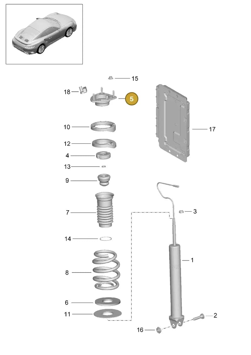 99133350482 — Porsche GT2 RS Clubsport (2013-2020) diagram p42502000, position 5