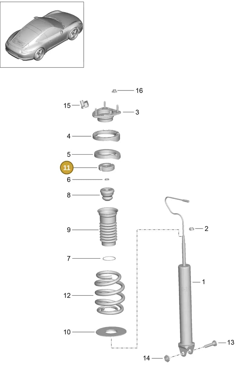 99133369100 — Porsche 991 Carrera 4 (2011-2016) diagram p38502000, position 11