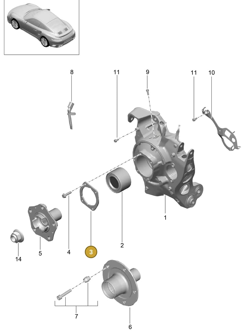 99133377900 — Porsche 911 (2013-2020) diagram p42501010, position 3