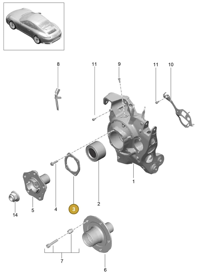 99133377900 — Porsche 911 (2016-2019) diagram p47501000, position 3