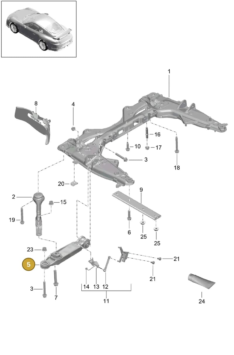 99134104288 — Porsche 911 (2013-2020) diagram p41401000, position 5