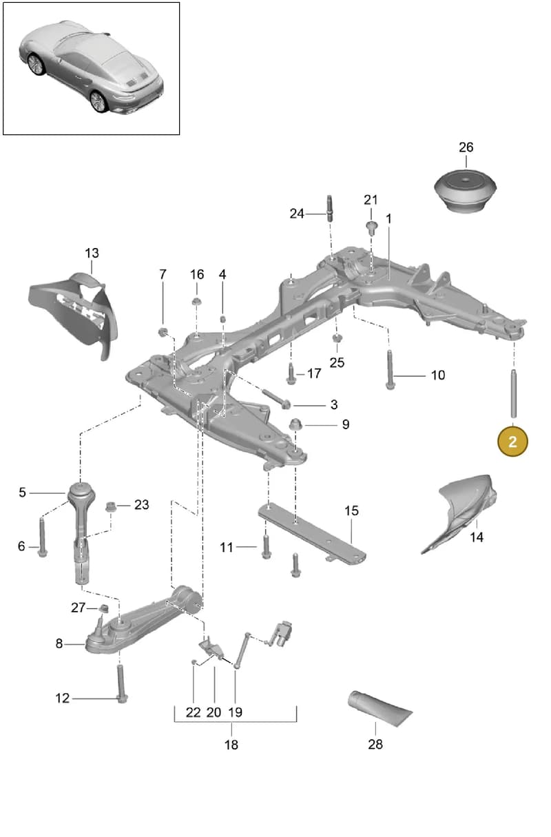 99134104381 — Porsche GT2 RS Clubsport (2013-2020) diagram p42401000, position 2