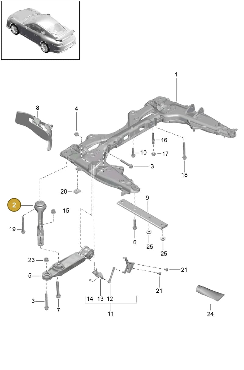 99134104381 — Porsche 911 (2013-2020) diagram p41401000, position 2