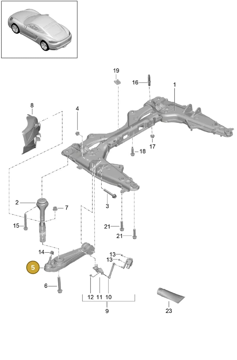 99134105306 — Porsche Cayman (2016-2019) diagram p50401000, position 5