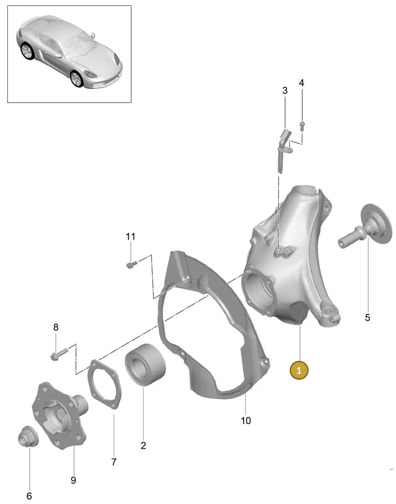 99134115706 — Porsche Cayman (2016-2019) diagram p50401020, position 1