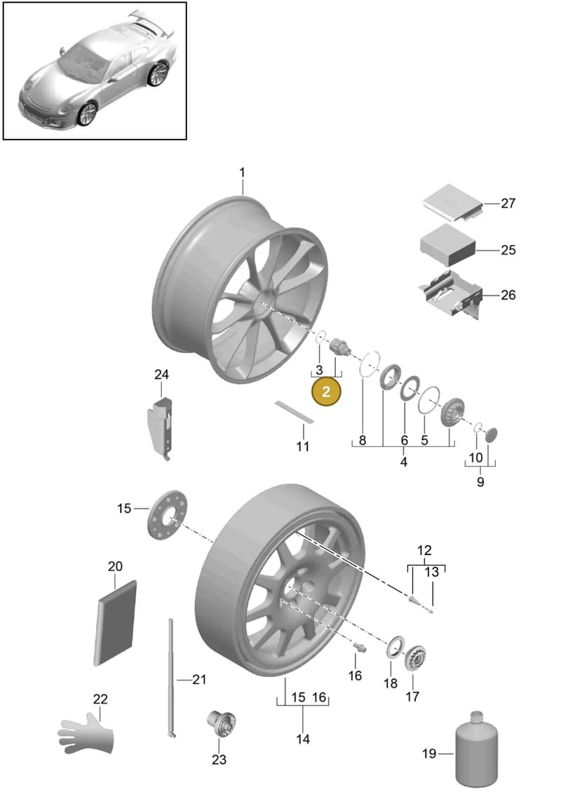 99134125102 — Porsche 911 (2013-2020) diagram p41601000, position 2