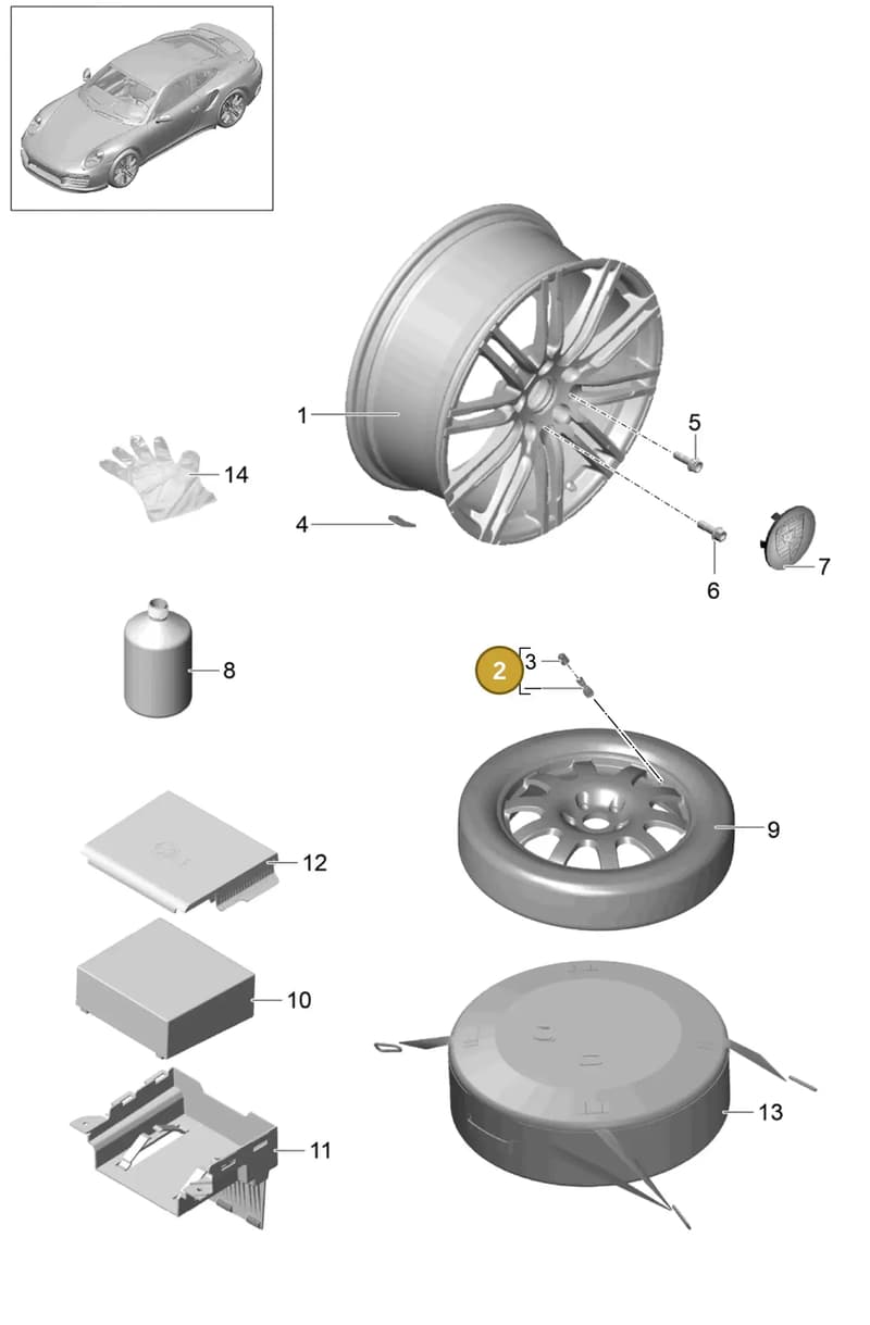 99134125102 — Porsche GT2 RS Clubsport (2013-2020) diagram p42601000, position 2