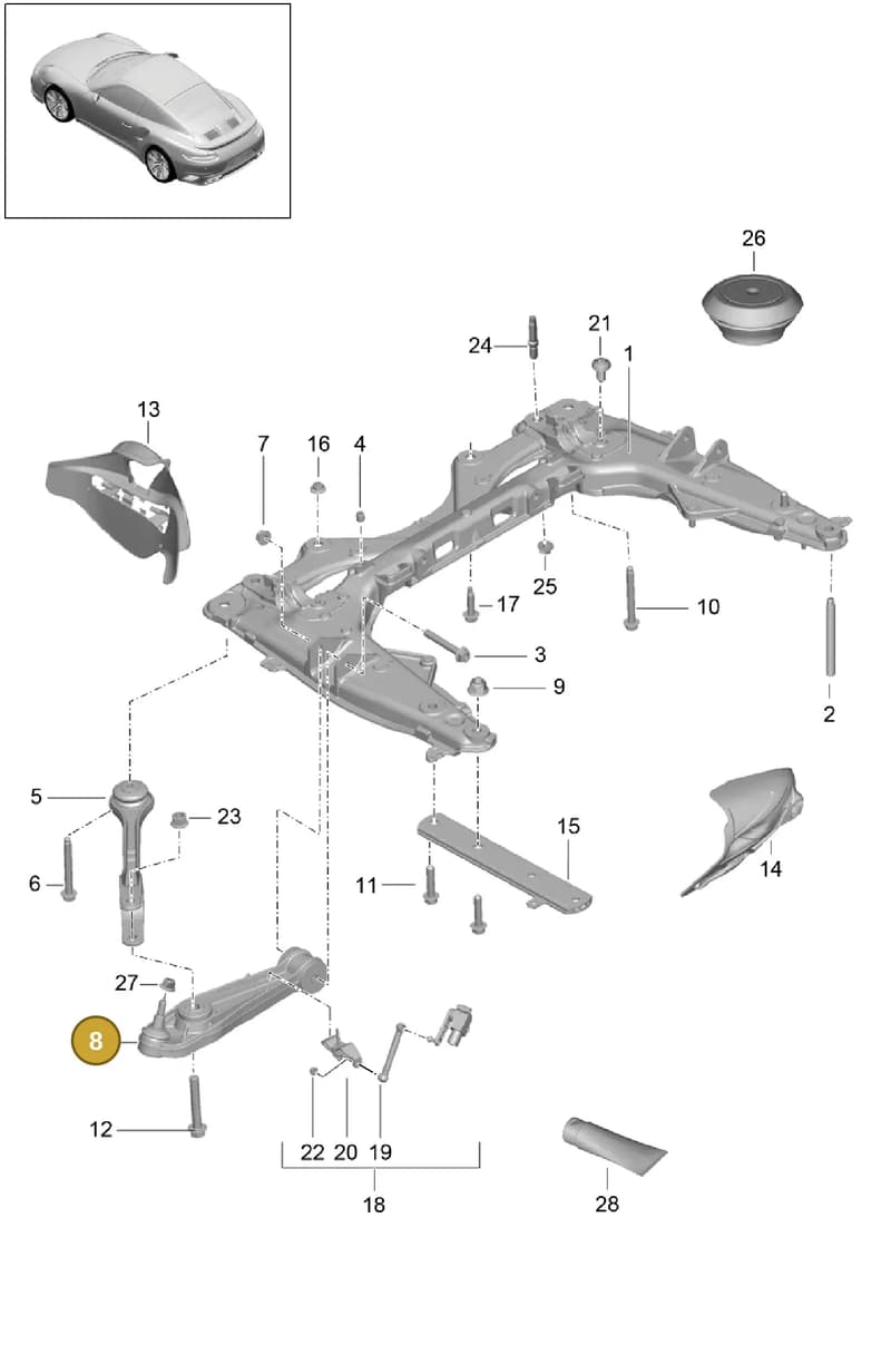 99134138482 — Porsche 911 (2013-2020) diagram p42401000, position 8