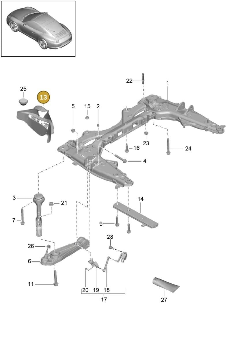 99134148101 — Porsche 991 Carrera 4 (2011-2016) diagram p38401000, position 13