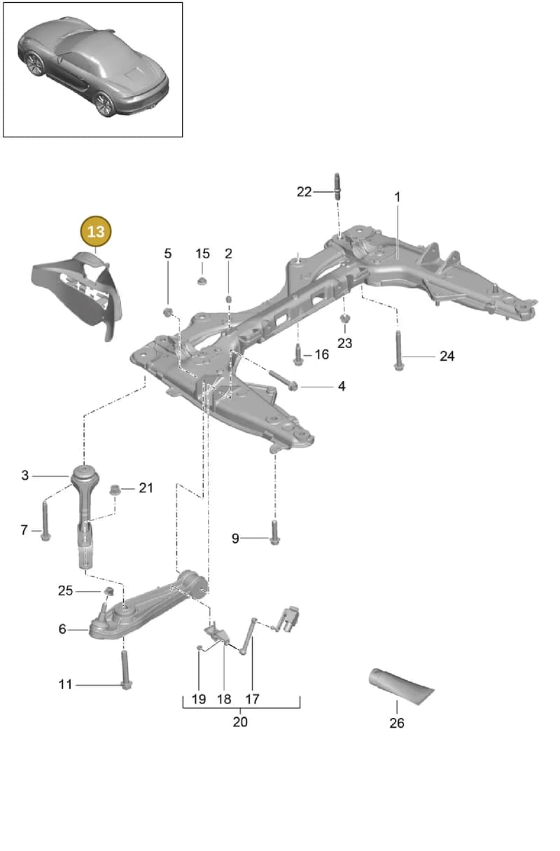 99134148101 — Porsche Boxster (2012-2016) diagram p39401000, position 13
