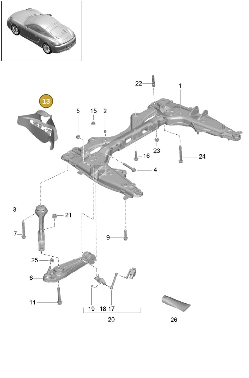99134148101 — Porsche Cayman (2013-2016) diagram p40401000, position 13