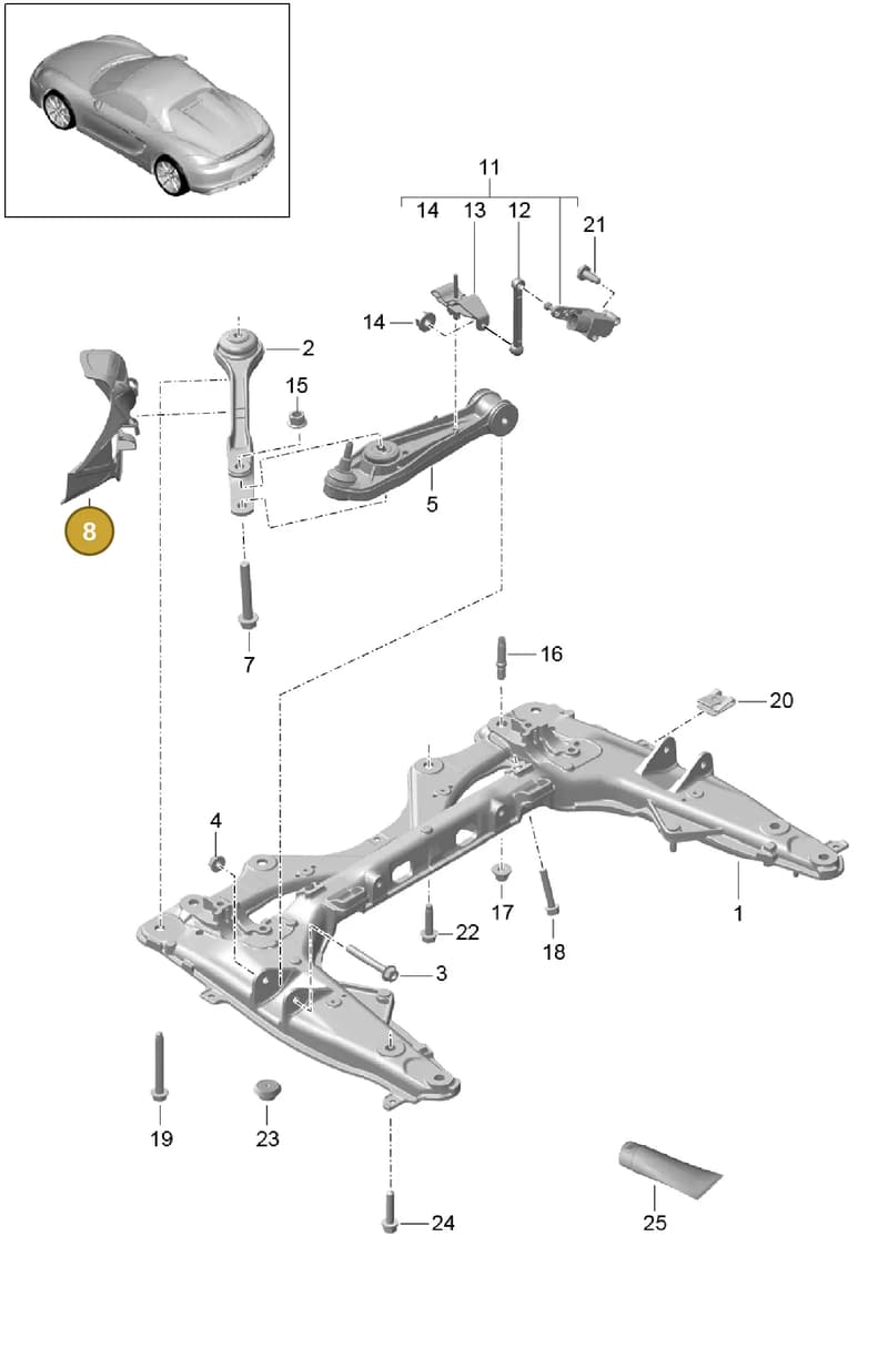 99134148101 — Porsche Boxster Spyder (2015-2016) diagram p46401000, position 8
