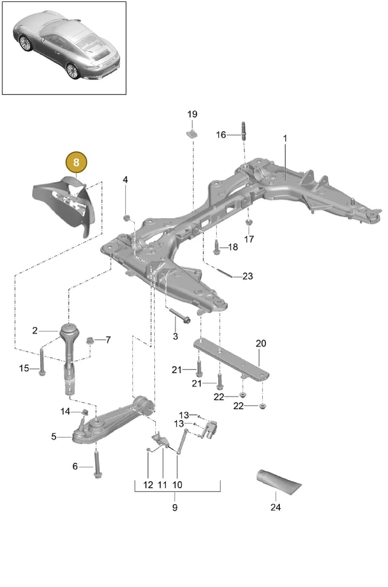 99134148101 — Porsche 911 (2016-2019) diagram p47401000, position 8