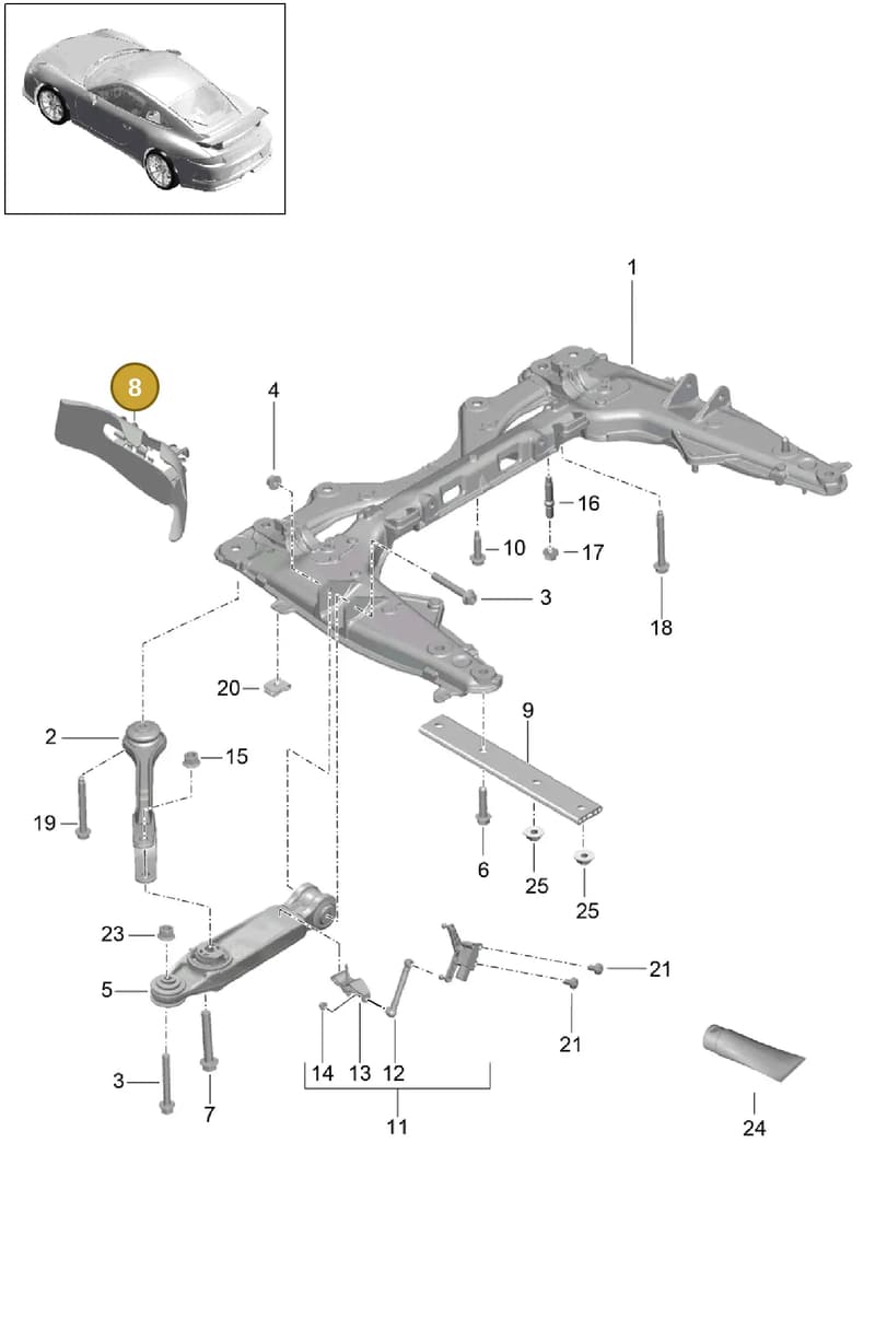 99134148481 — Porsche 911 (2013-2020) diagram p41401000, position 8