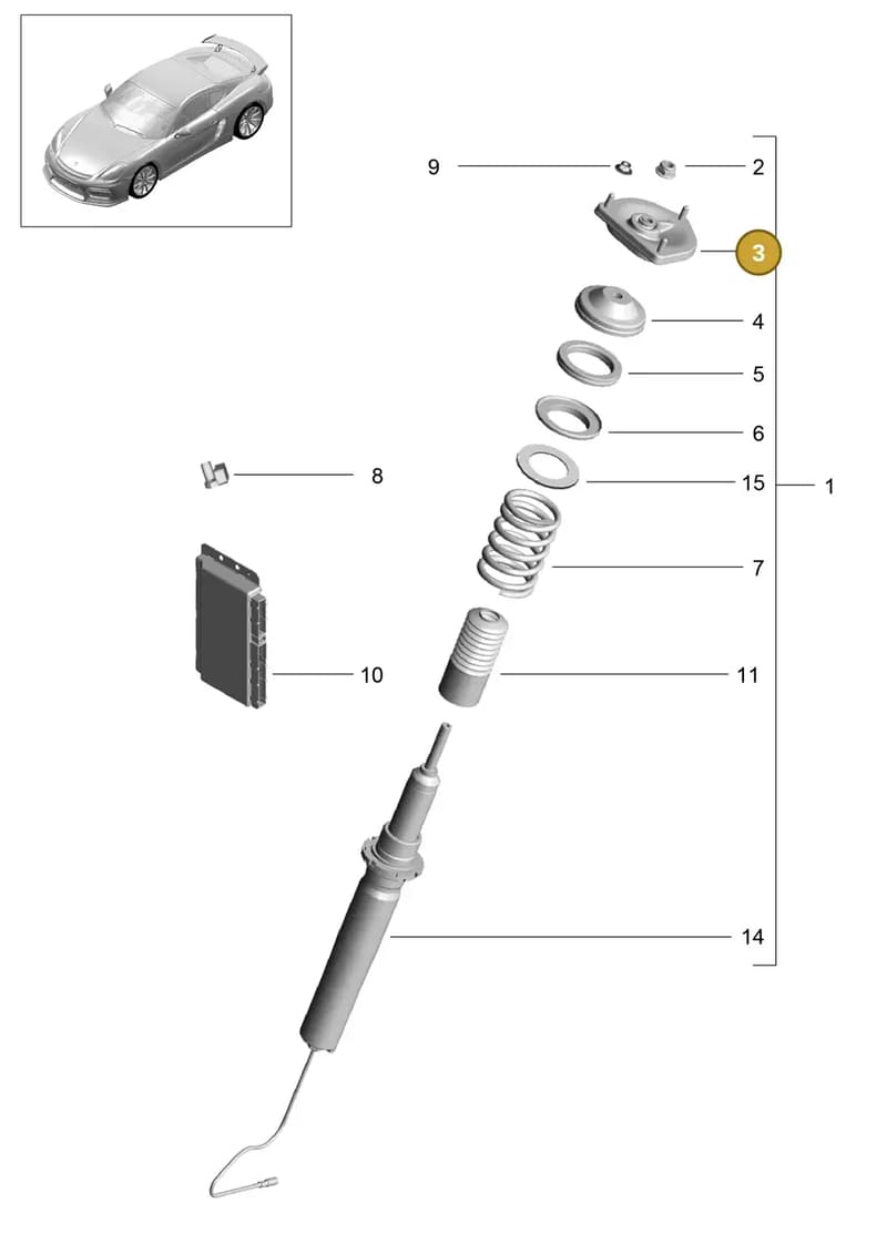 99134301580 — Porsche Cayman GT4 (2015-2016) diagram p45402000, position 3
