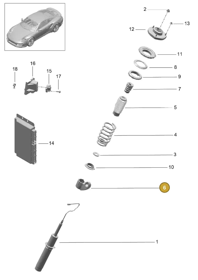 99134308000 — Porsche 911 (2013-2020) diagram p42402000, position 6