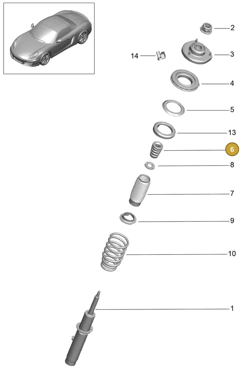 99134330103 — Porsche Boxster (2012-2016) diagram p39402000, position 6