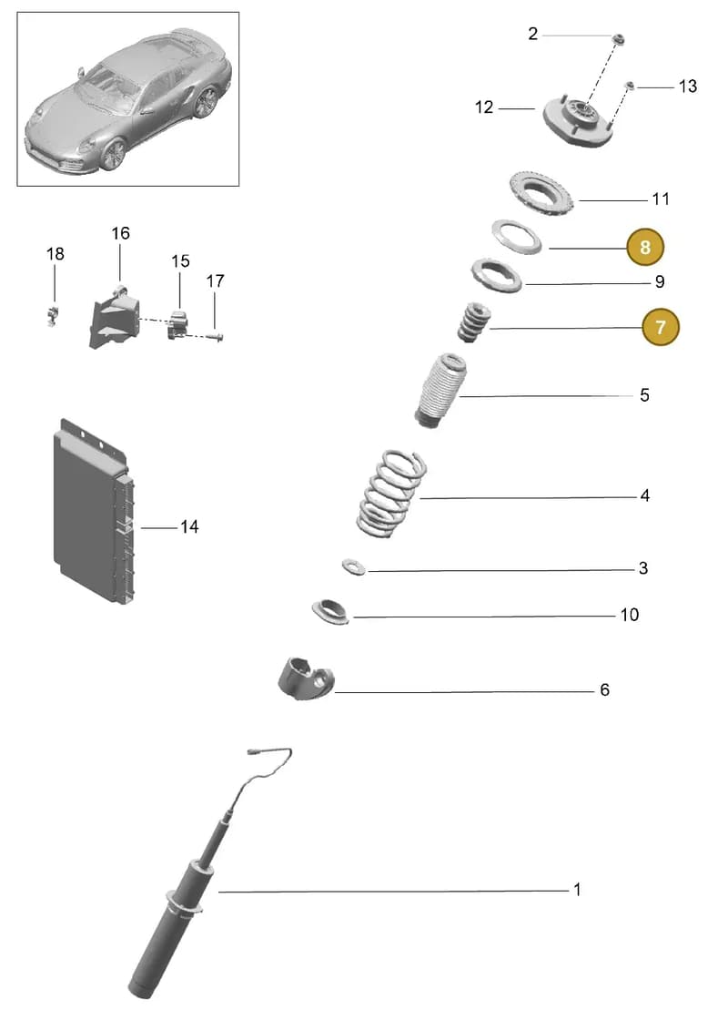 99134330103 — Porsche 911 (2013-2020) diagram p42402000, position 7+8