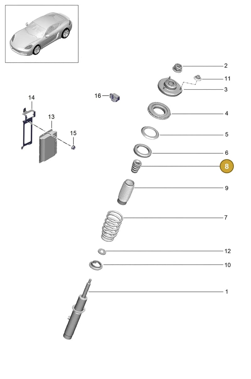 99134330103 — Porsche Cayman (2016-2019) diagram p50402000, position 8