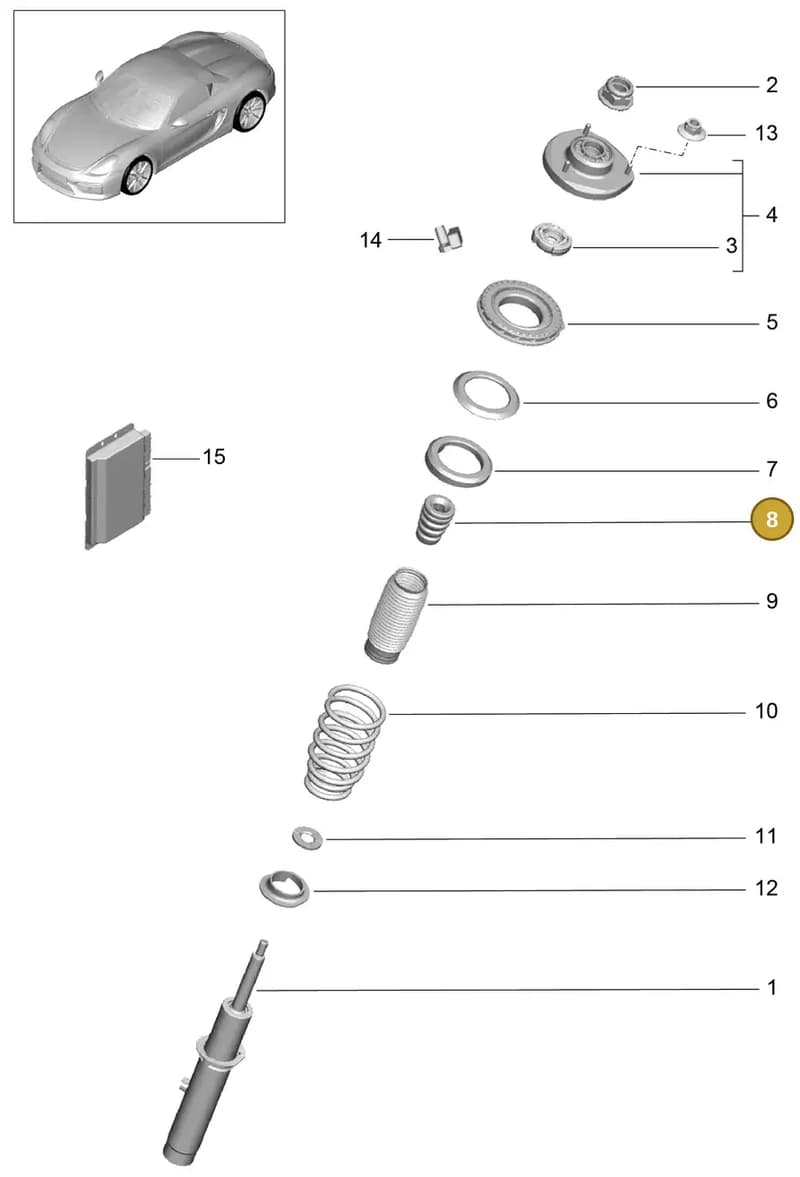 99134330105 — Porsche Boxster Spyder (2015-2016) diagram p46402000, position 8
