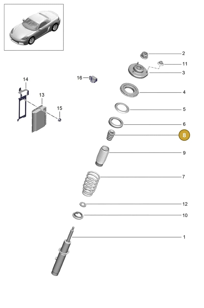 99134330105 — Porsche Boxster (2016-2019) diagram p48402000, position 8