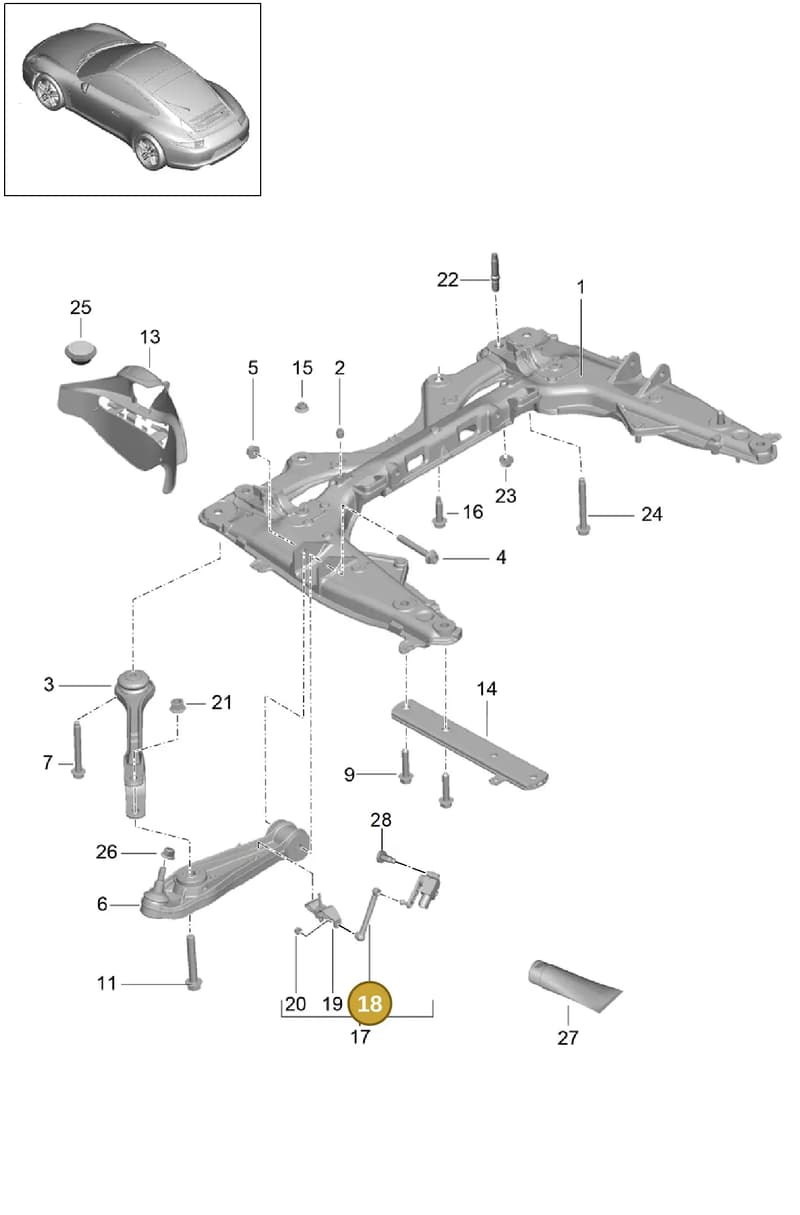 99134332700 — Porsche 991 Carrera 4 (2011-2016) diagram p38401000, position 18