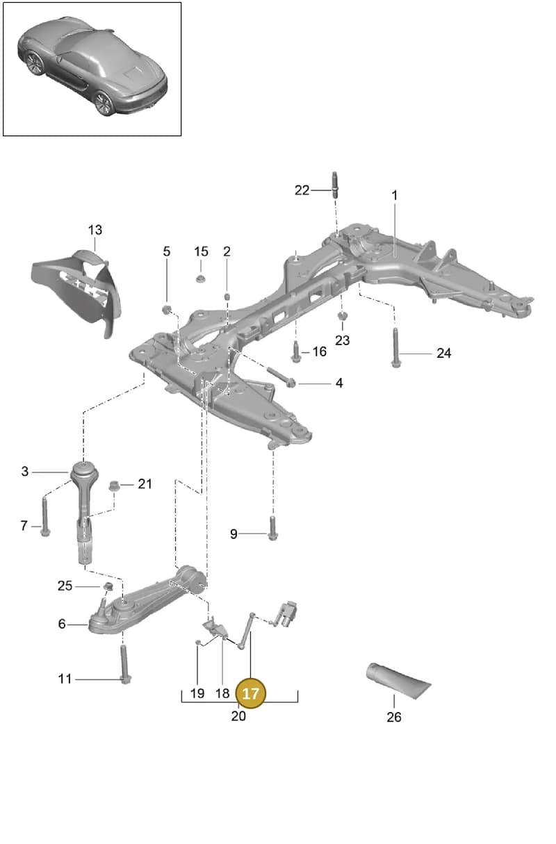 99134332700 — Porsche Boxster (2012-2016) diagram p39401000, position 17