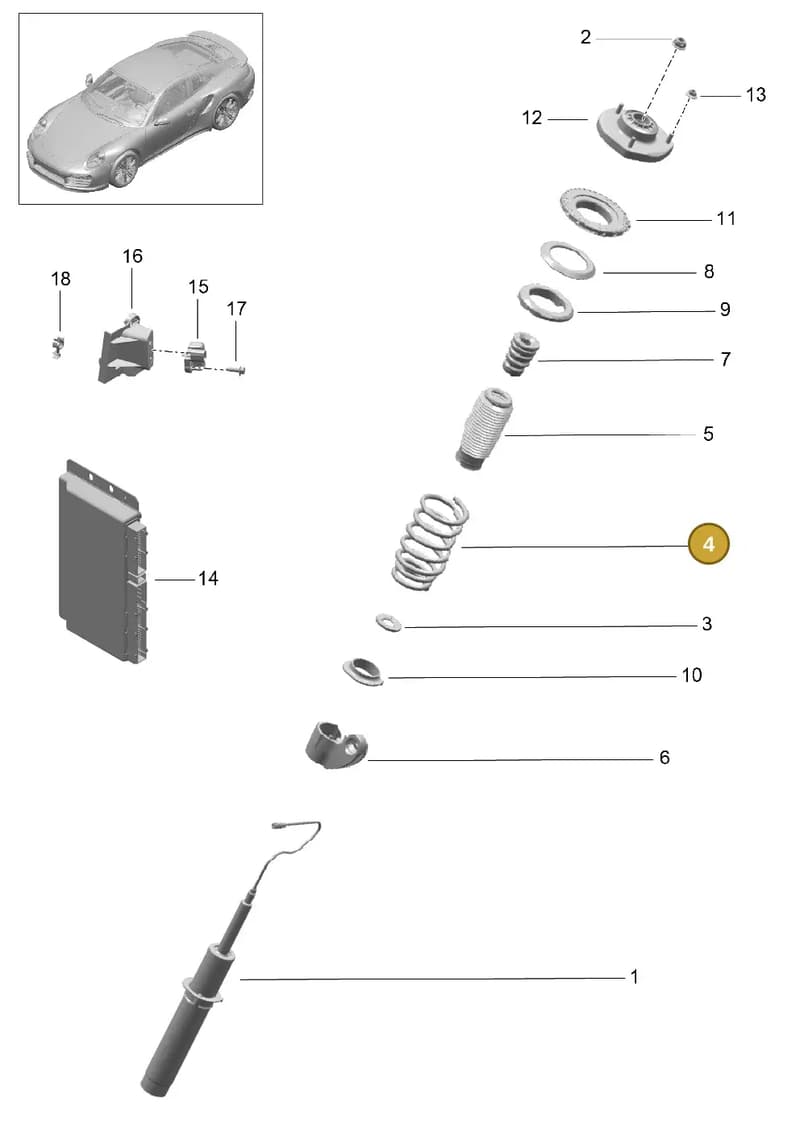 99134350782 — Porsche GT2 RS Clubsport (2013-2020) diagram p42402000, position 4