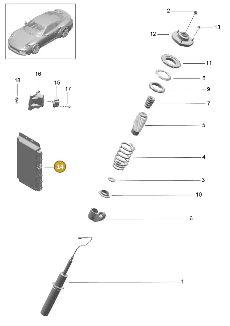 99134351880 — Porsche GT2 RS Clubsport (2013-2020) diagram p42402000, position 14