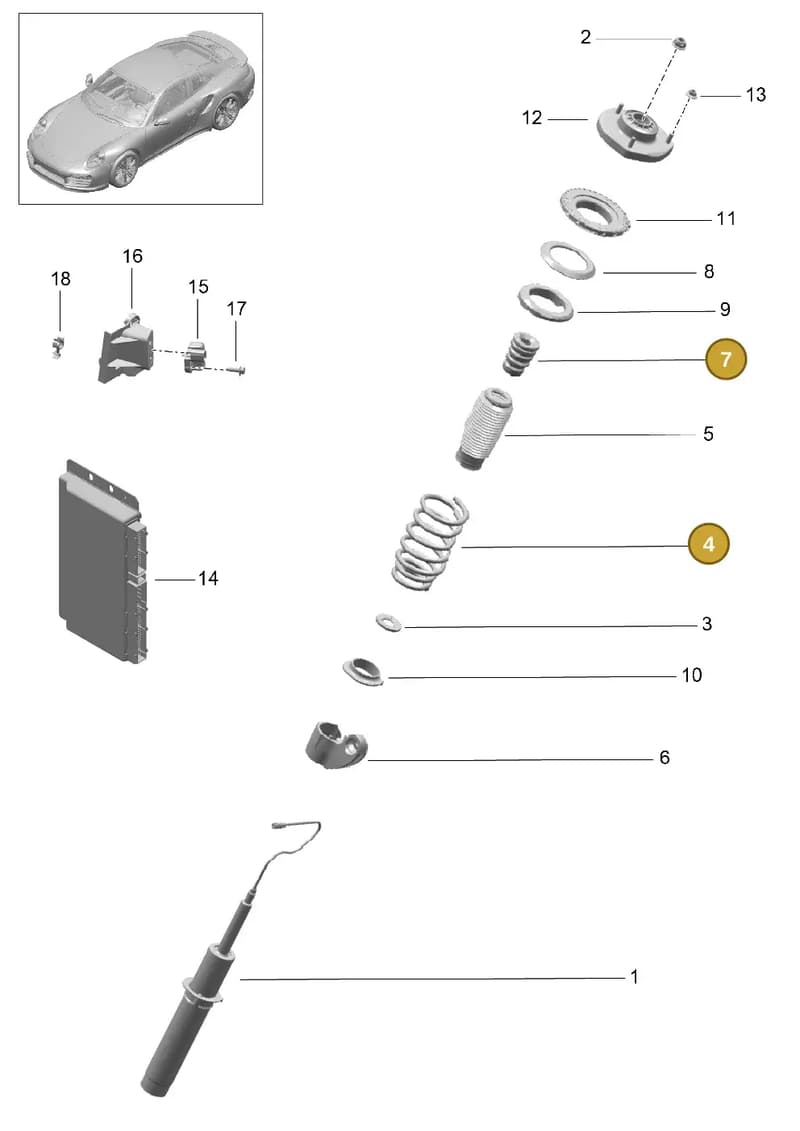 99134353122504 — Porsche 911 (2013-2020) diagram p42402000, position 4+7
