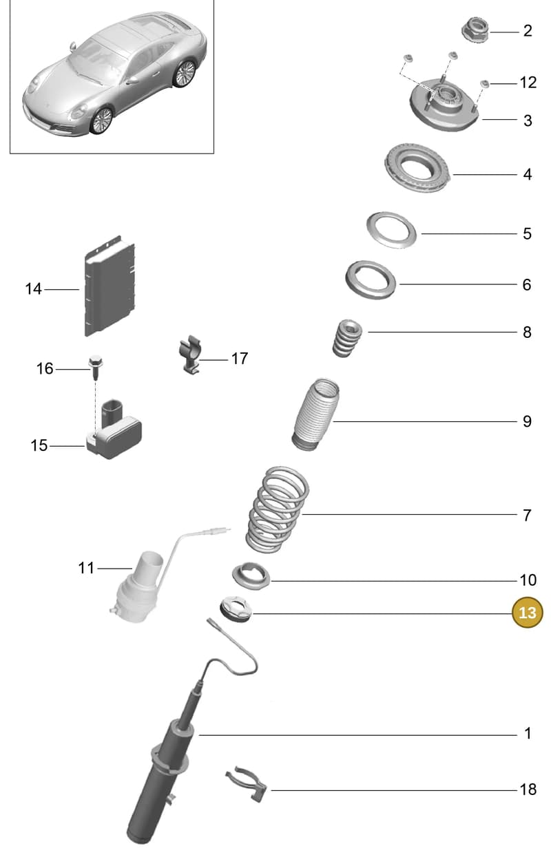 99134366101 — Porsche 911 (2016-2019) diagram p47402000, position 13