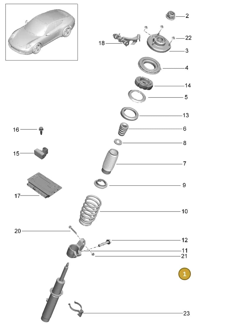 99134370514 — Porsche 991 Carrera 4 (2011-2016) diagram p38402000, position 1