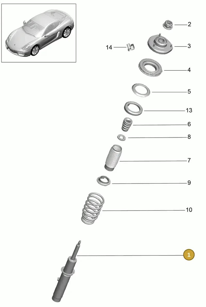 99134370514 — Porsche Cayman (2013-2016) diagram p40402000, position 1