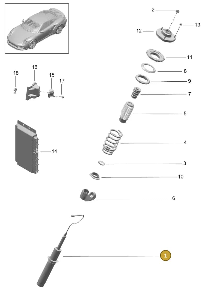 99134370515 — Porsche 911 (2013-2020) diagram p42402000, position 1